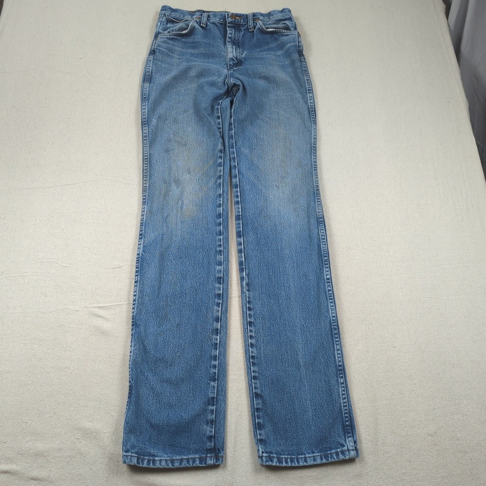 Wrangler Jeans Mens 29x36 Blue Cowboy Cut 936 Western Rancher Rodeo Whiskers